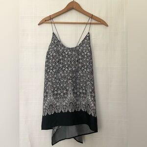 Helmut Lang Black and White Silk Camisole with criss cross back